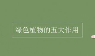 绿色植物的五大作用 绿色植物的五大作用思维导图