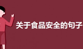 关于食品安全的句子（关于食品安全的句子或名言警句）