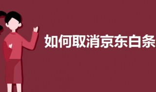 如何取消京东白条（如何取消京东白条分期付款）