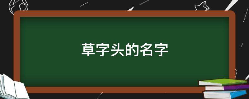 草字头的名字 草字头取名大全