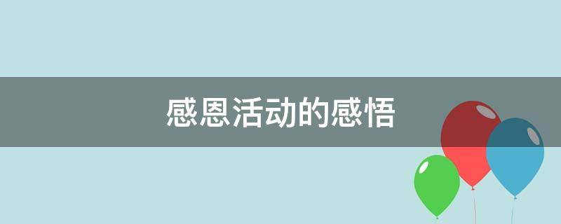 感恩活动的感悟（感恩活动的感悟300字）