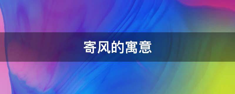寄风的寓意（寄长风的寓意）