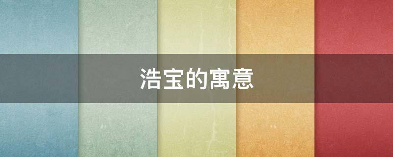 浩宝的寓意（浩什么寓意）