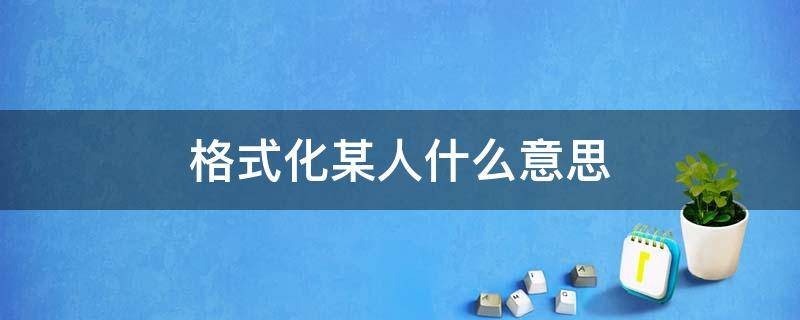 格式化某人什么意思（格式化某人是什么意思）