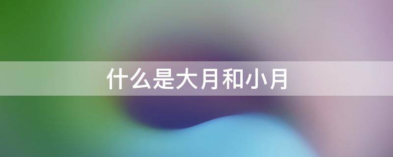 什么是大月和小月（什么是大月和小月,平月）