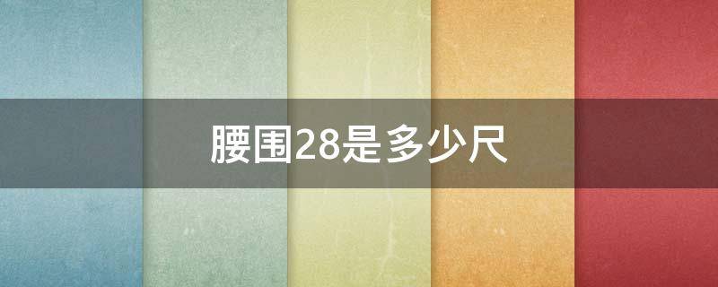 腰围28是多少尺 腰围28是多少尺的