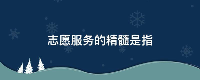 志愿服务的精髓是指