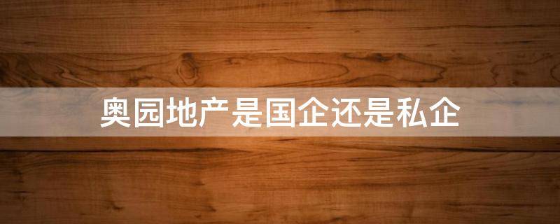 奥园地产是国企还是私企（奥园地产属于国企吗）