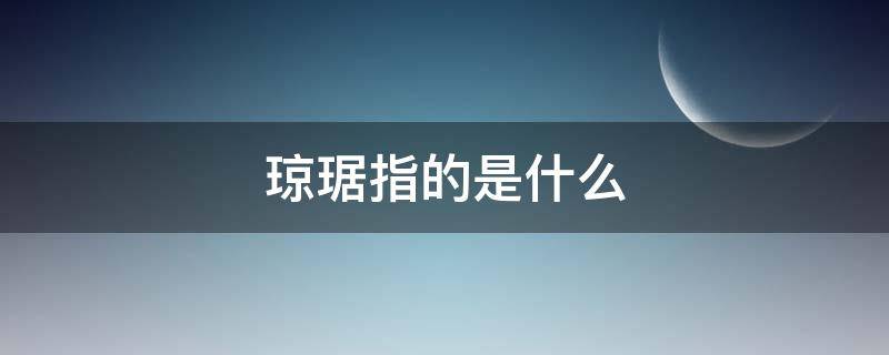 琼琚指的是什么 琼琚指的是什么意思