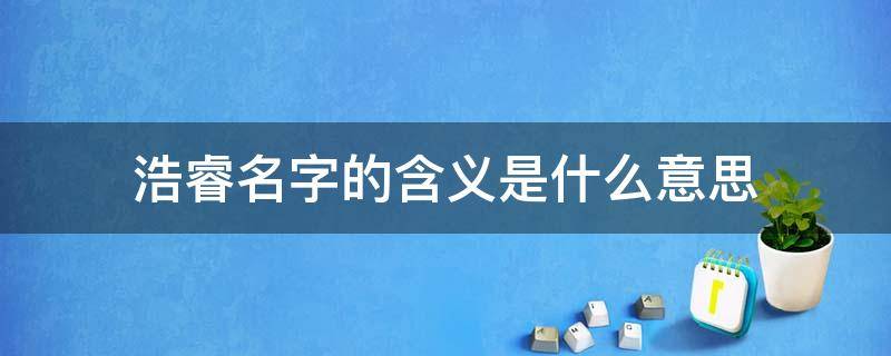 浩睿名字的含义是什么意思 浩睿名字的含义是什么意思啊