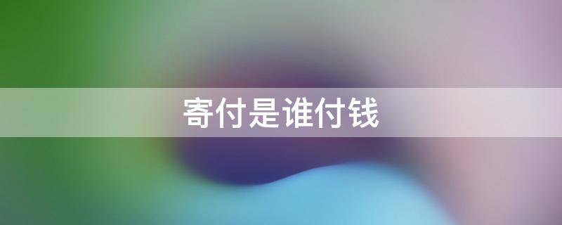寄付是谁付钱（京东寄付是谁付钱）